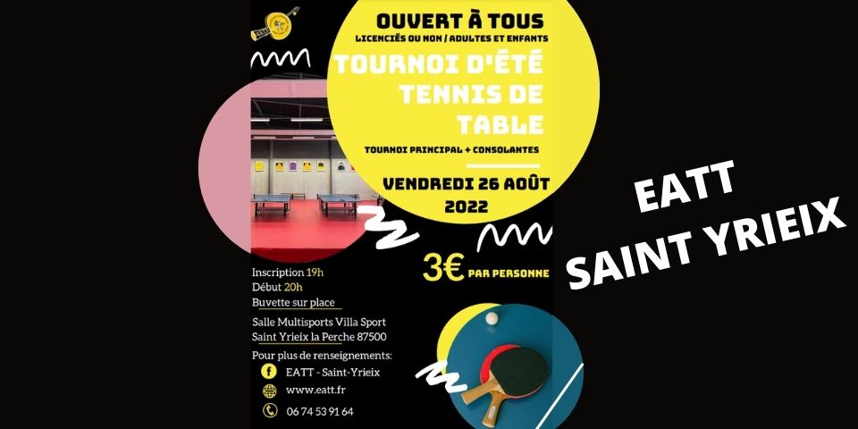 Tournoi EATT - 26 août 2022 - Saint Yrieix La Perche (87)