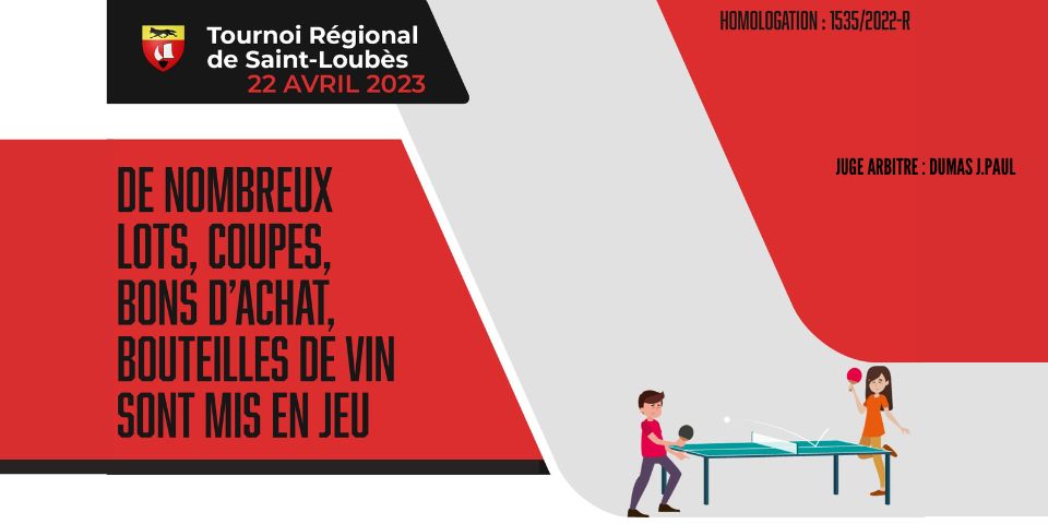 Tournoi Régional - 22 avril 2023 - Saint Loubès (33)