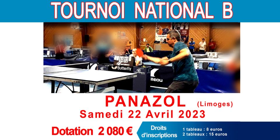 Tournoi National B - 22 avril 2023 - Panazol (87)