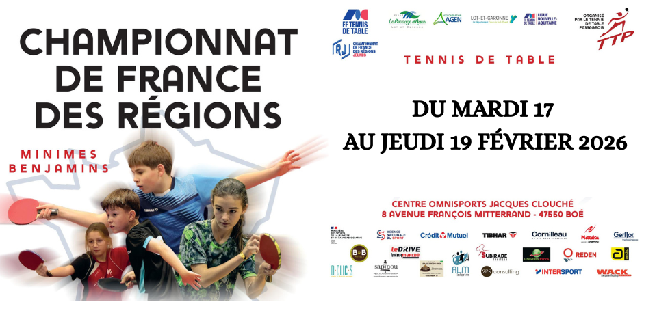Championnats de France des Régions - 17 au 19 février 2026 - Boé (47)