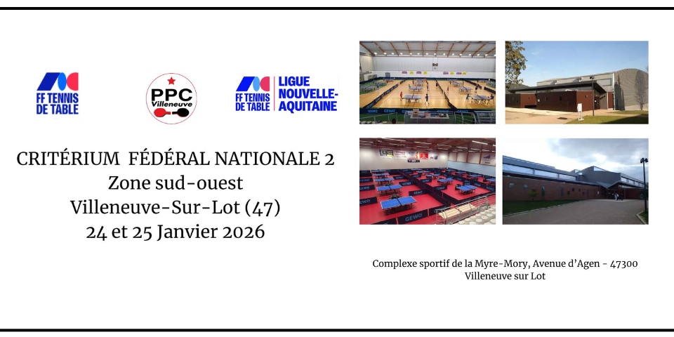 3ème Tour N2Z3 - 24 & 25 janvier 2026 - Villeneuve sur Lot (47)