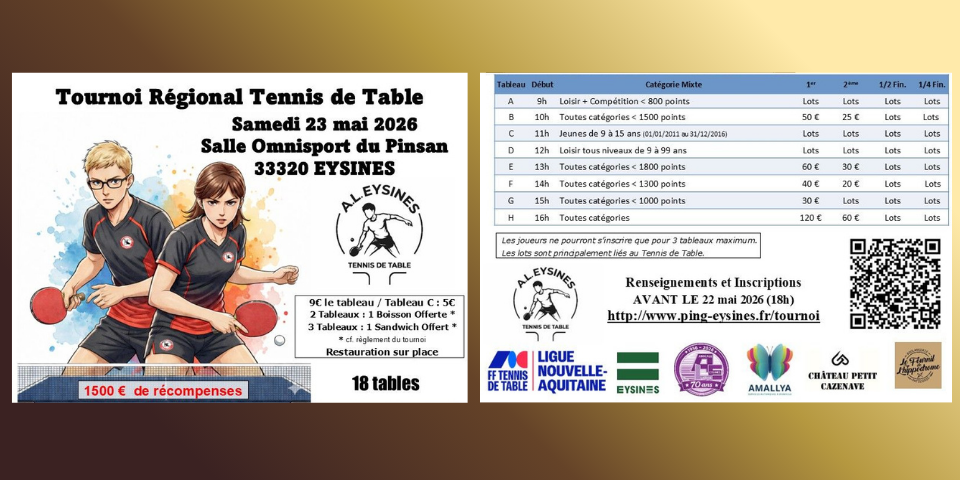 Tournoi Régional - 23 mai 2026 - Eysines (33)