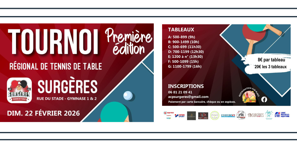 Tournoi Régional - 22 février 2026 - Surgères (17)