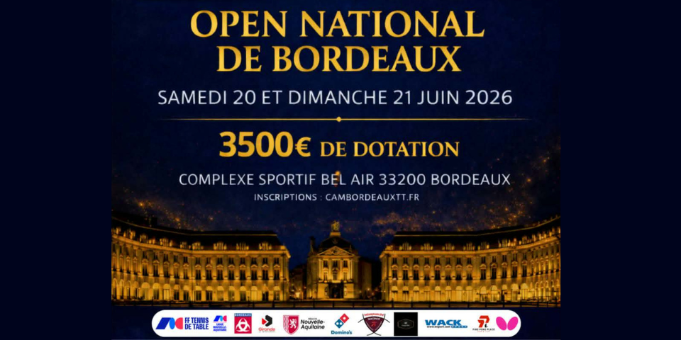Open National de Bordeaux - 20 et 21 juin 2026