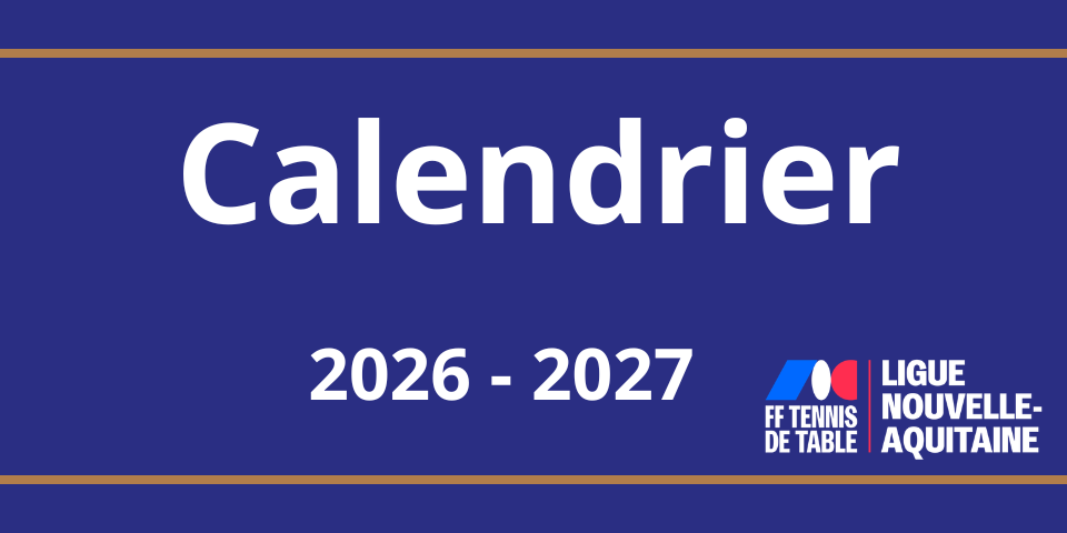 Calendrier - 2026/2027