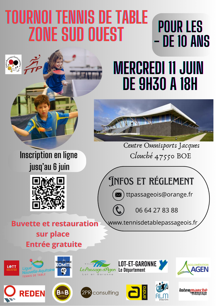 tournoi de 10 ans zone sud ouest tennis de table