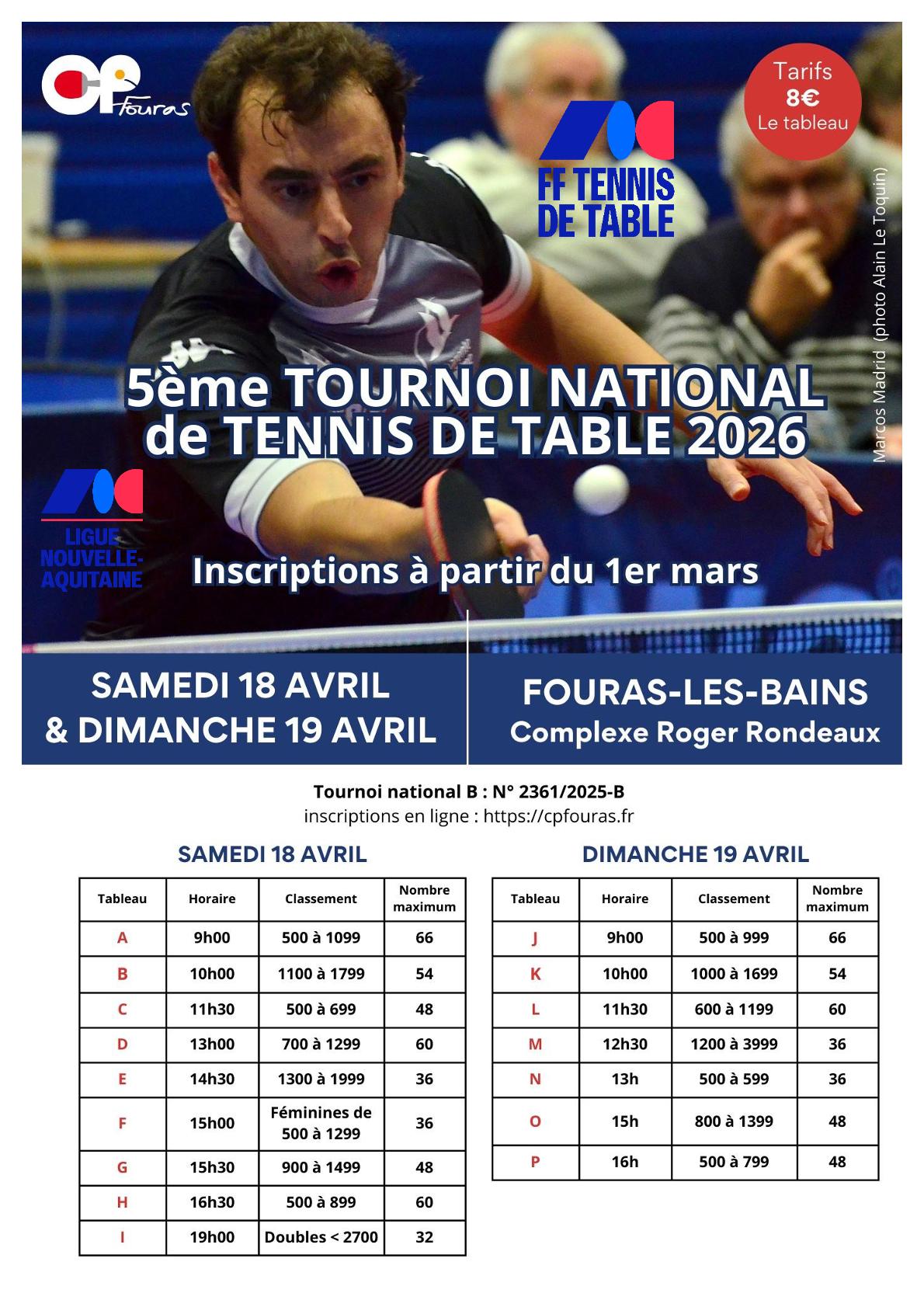 affiche Open international Cognac 2026