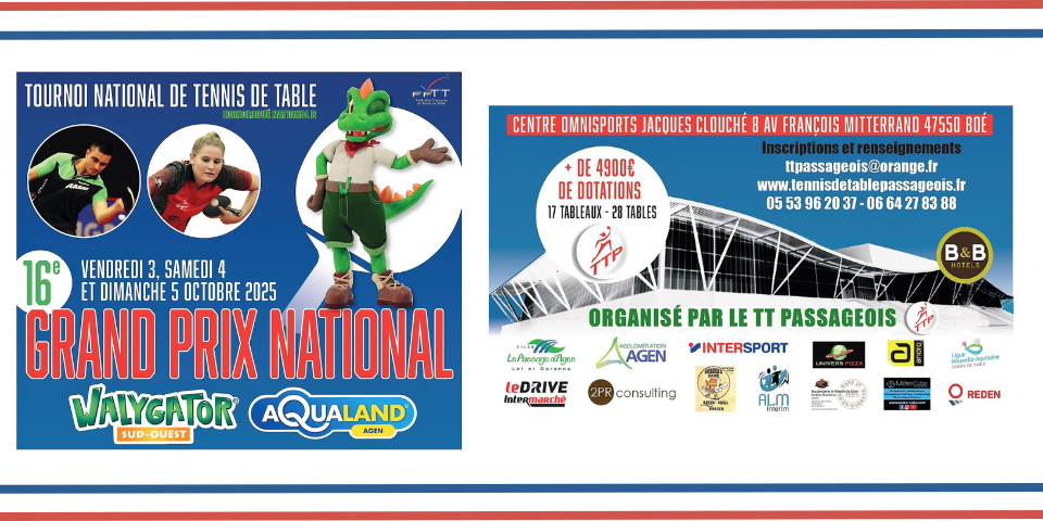 Tournoi National B - 3 au 5 octobre 2025 - Boé (47)