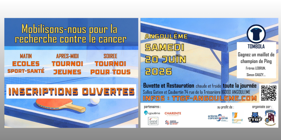 TTGF - Journée Ping Caritative - Samedi 20 juin 2026